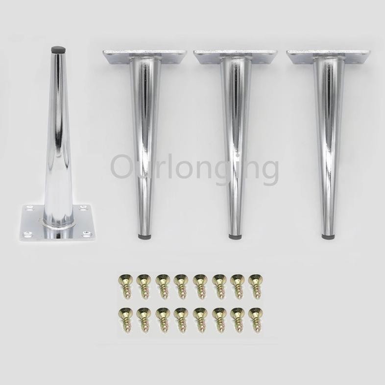 4Pcs 190X80Mm Metal Furniture Leg Table Cabinet Silver Furniture Feet