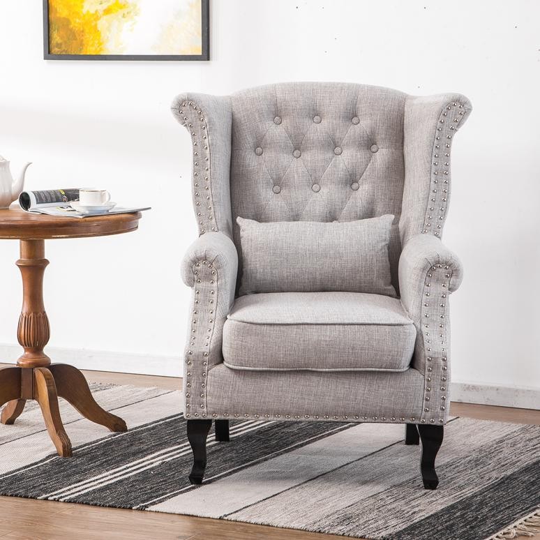 Louis_ erican Tiger Chair European Retro Fabric Single Person Sofa Ho