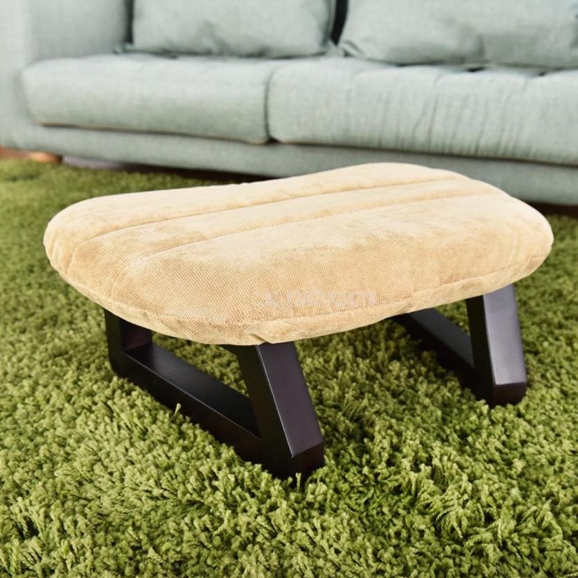 Nodic Modern Simple Rectangle Low Stools With Solid Wood_Leg Ottomans