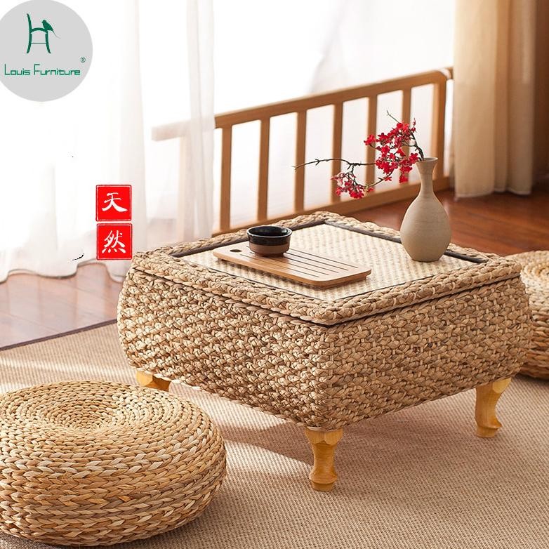 Louis_ Rattan Japanese Floating Window Pastoral Tatami Table Window T