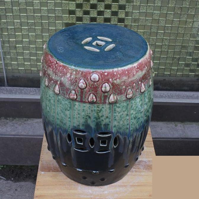 Jingdezhen Porcelain Stool Kiln Changing Glaze Porcelain Stool tdoor