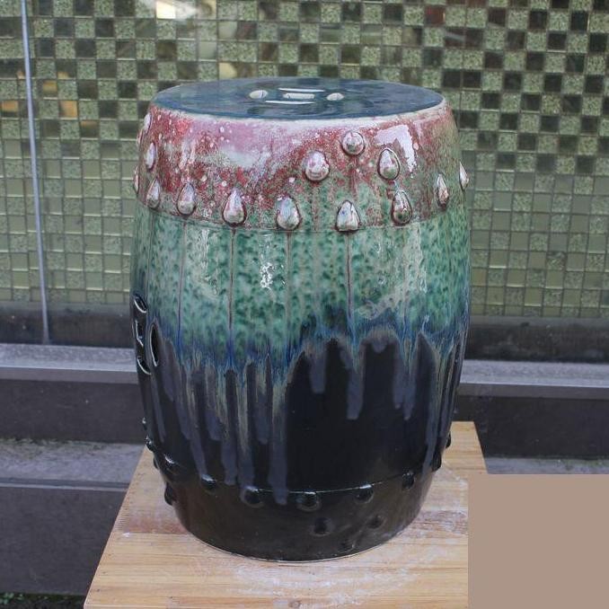 Jingdezhen Porcelain Stool Kiln Changing Glaze Porcelain Stool tdoor