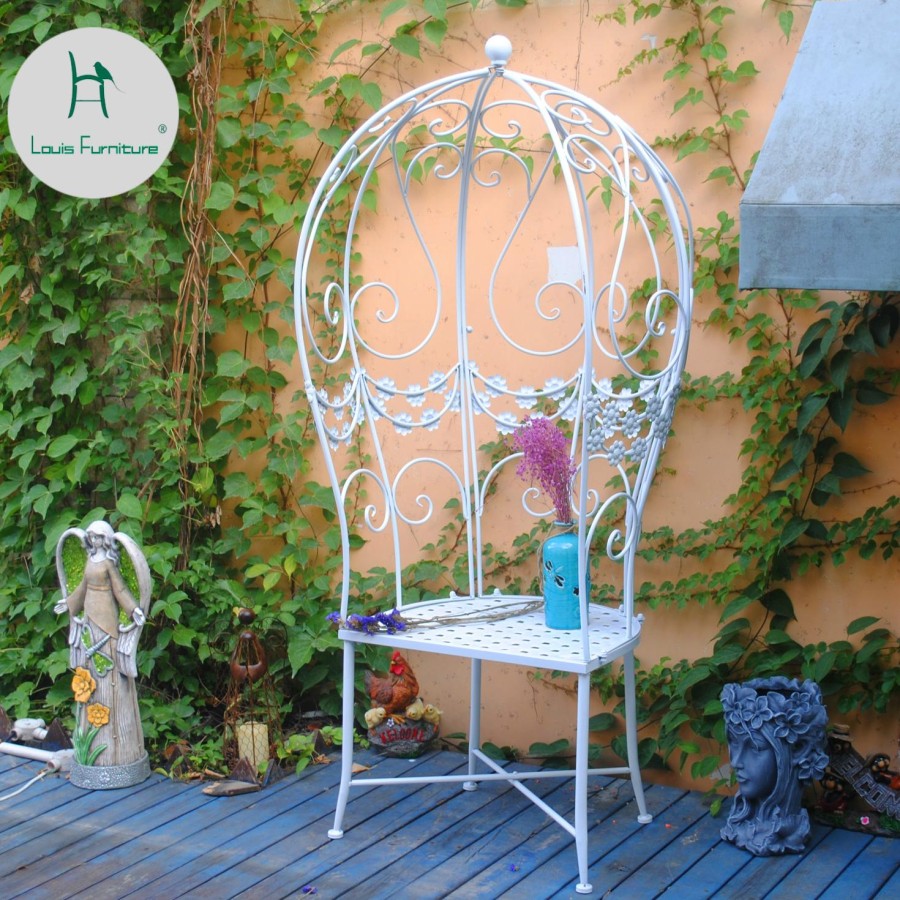 Louis_ Garden Chairs Rural Antique Iron Art tdoor Balcony Courtyard L