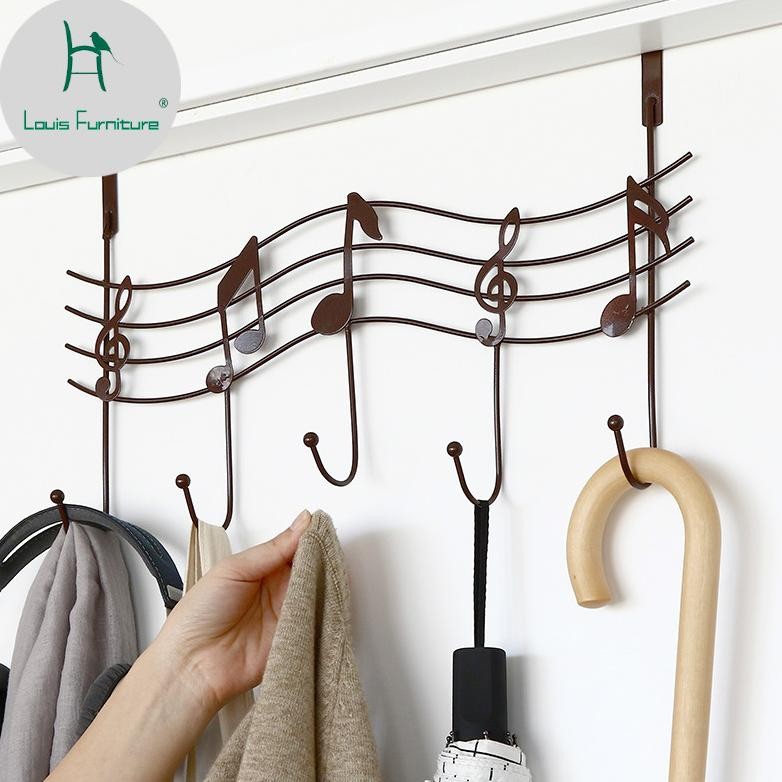 Louis_ Non Perforated Creative Note Door Rear Hook Bedroom Hanger Ba