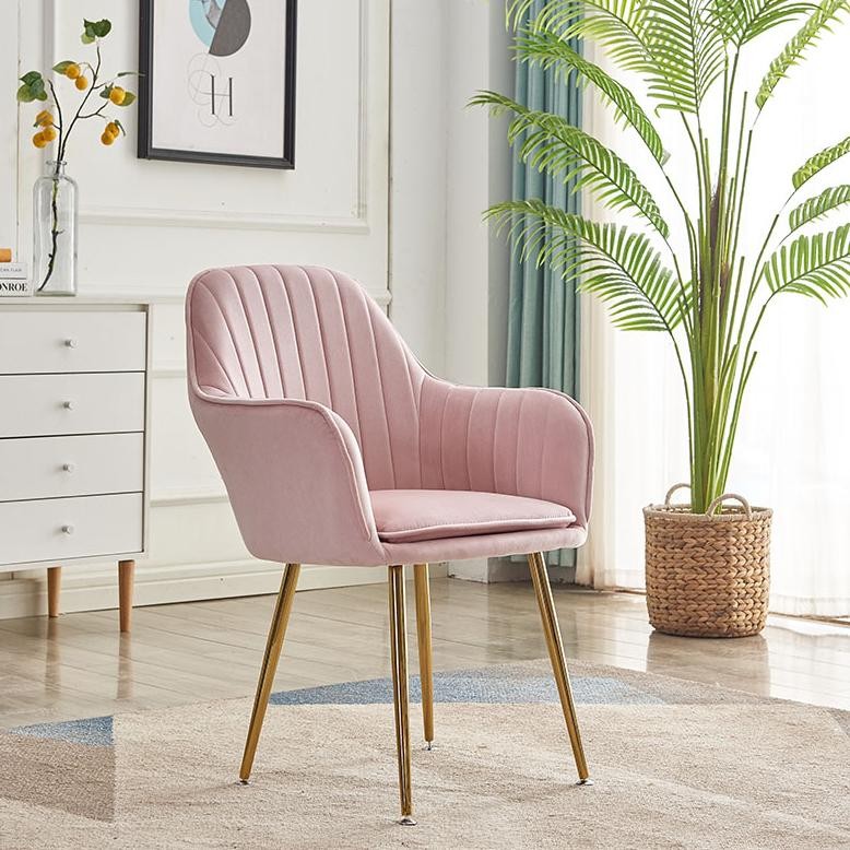 Ergonomic Nordic Dining Chair Luxury Velvet Relaxing Waiting Chair Ba