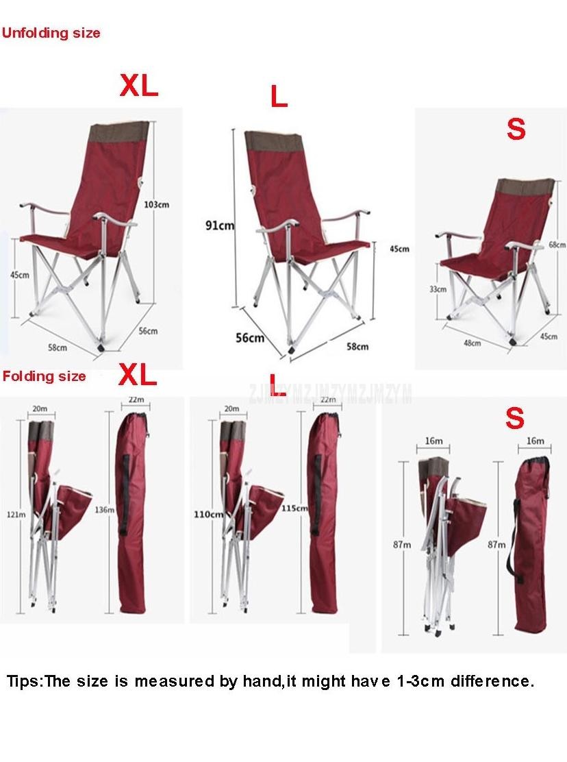 Portable Folding Fishing Chair 600D Oxford Aluminium Tube Backrest Fo