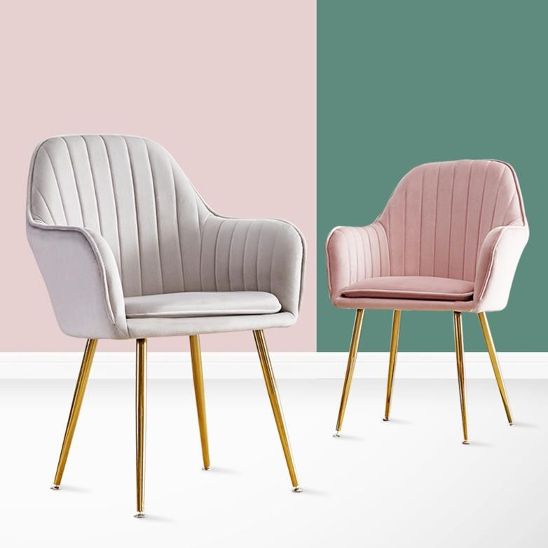 Ergonomic Nordic Dining Chair Luxury Velvet Relaxing Waiting Chair Ba