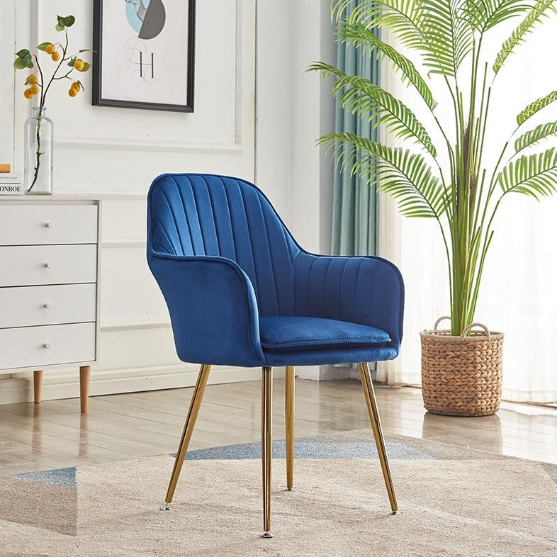 Ergonomic Nordic Dining Chair Luxury Velvet Relaxing Waiting Chair Ba