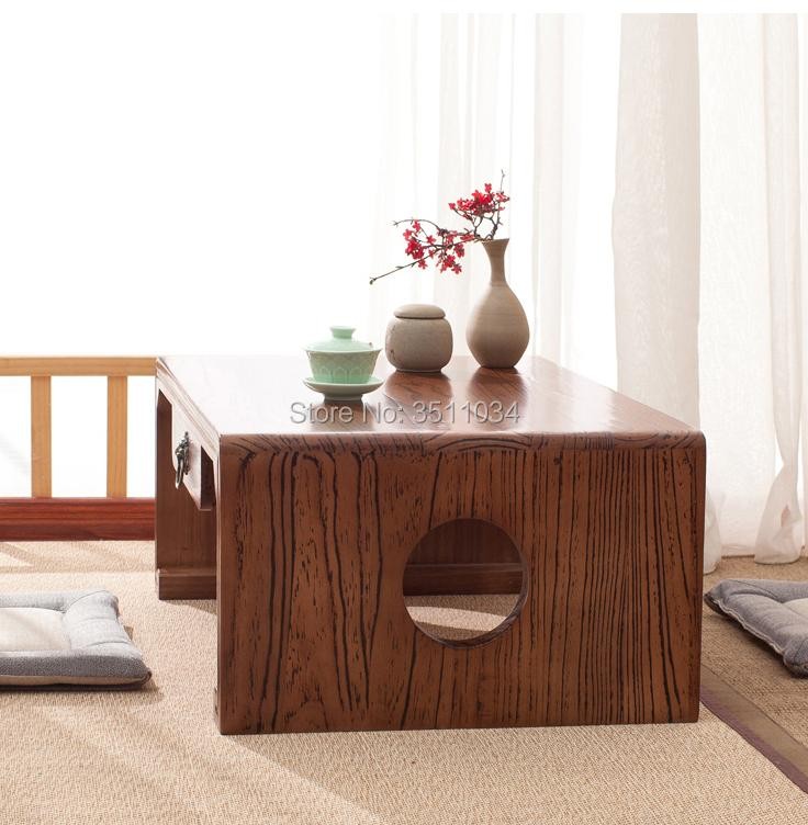 60X40X30Cm Japanese Antique Console Table One Drawer Rectangle Asian