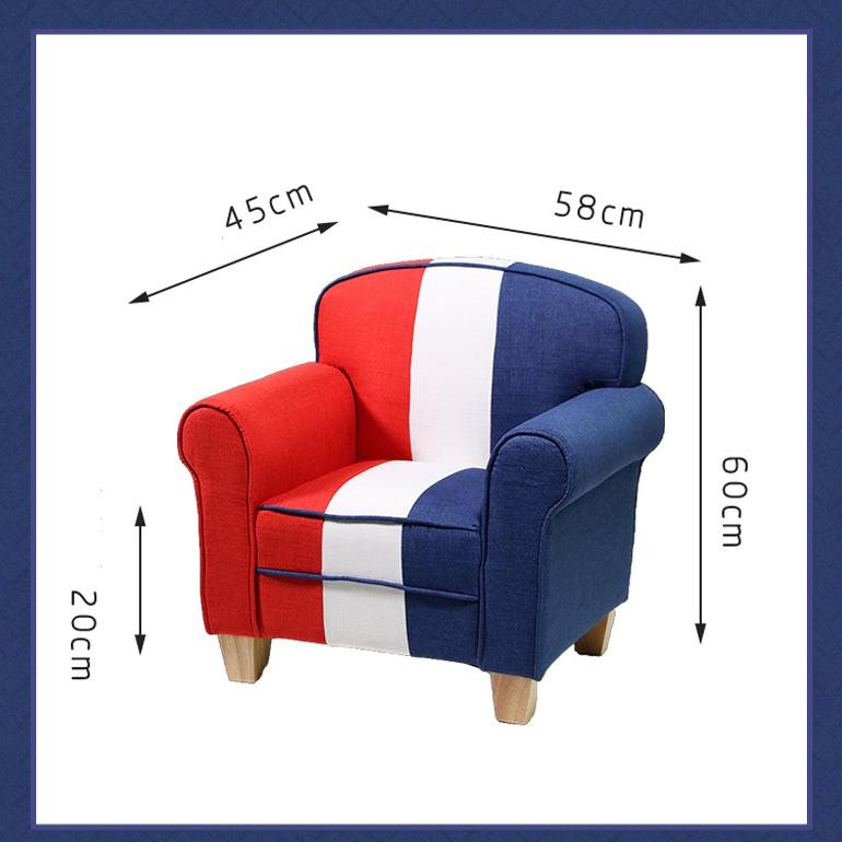 British Style ChildrenS Sofa Size 58X45X60Cm Comfortable Linen Fabri