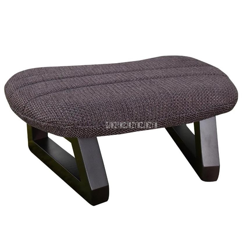Nodic Modern Simple Rectangle Low Stools With Solid Wood_Leg Ottomans
