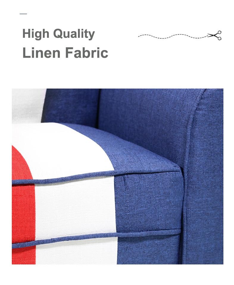 British Style ChildrenS Sofa Size 58X45X60Cm Comfortable Linen Fabri