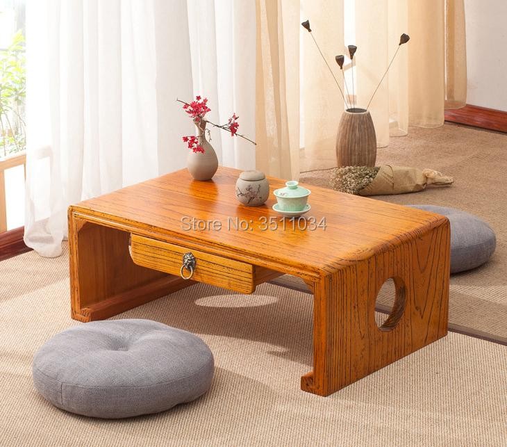 60X40X30Cm Japanese Antique Console Table One Drawer Rectangle Asian