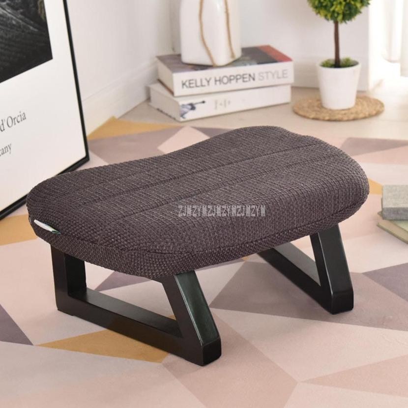 Nodic Modern Simple Rectangle Low Stools With Solid Wood_Leg Ottomans