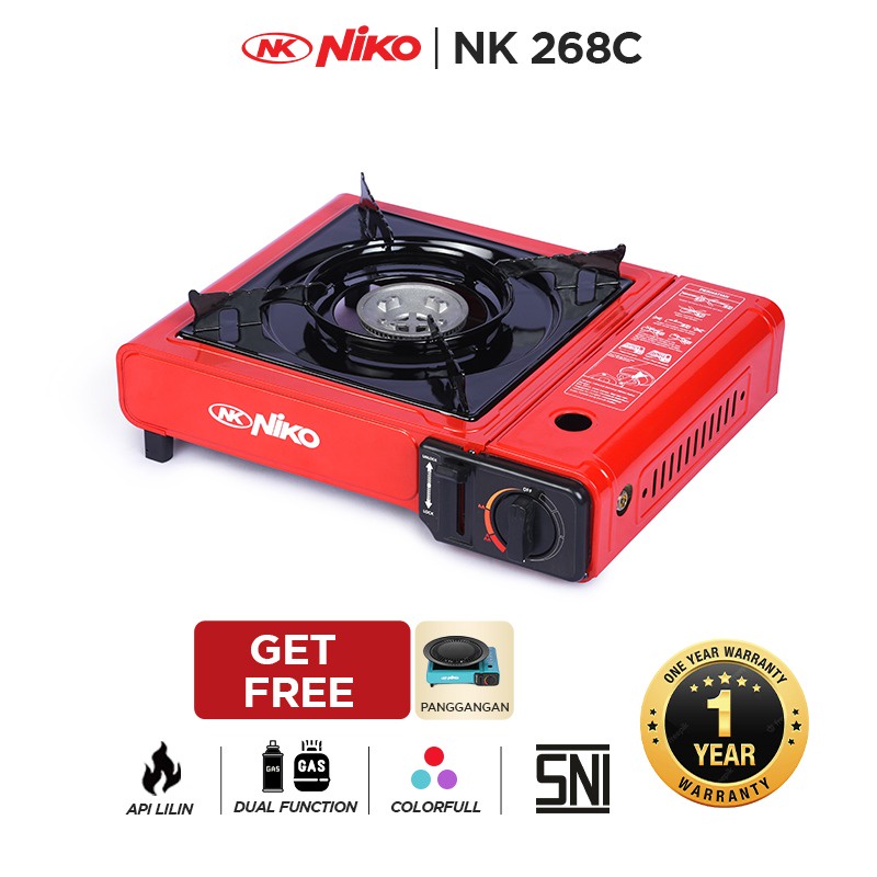 Kompor Gas Portable NIKO 268C [1 Tungku] l GARANSI RESMI