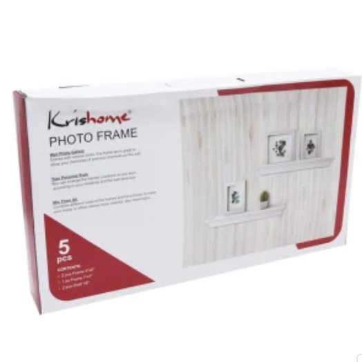 Set Bingkai Foto dan Rak Dinding 5pcs