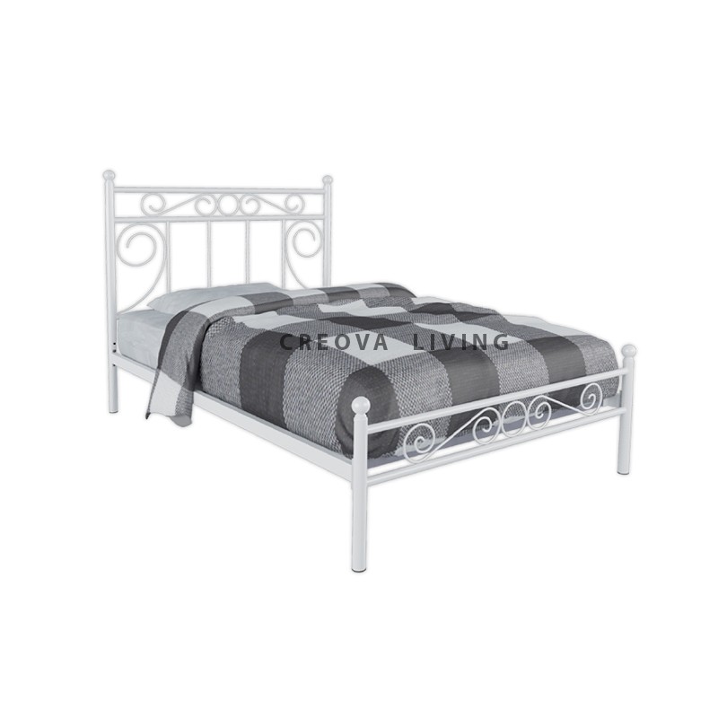 Ranjang Besi Dahlia White Ukuran 120x200