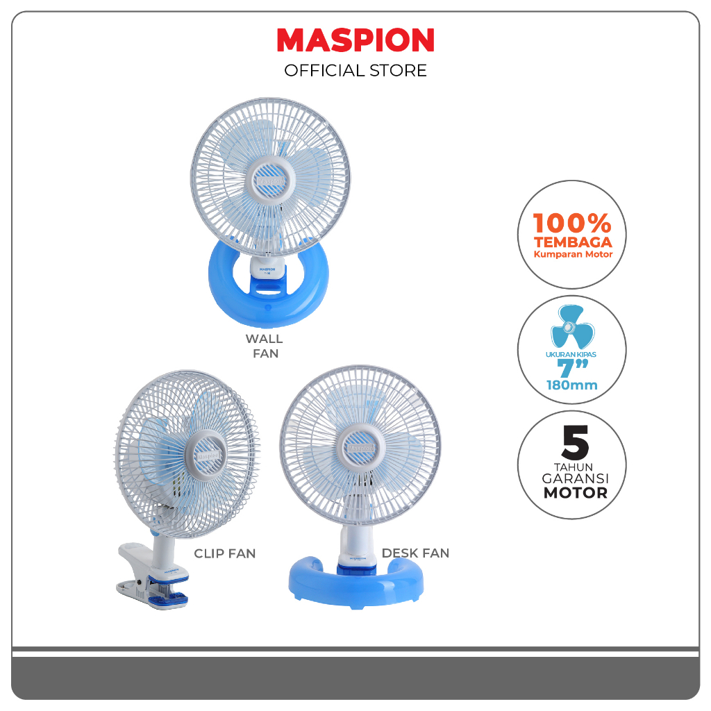 Maspion Kipas Angin Meja Desk Fan 7 Inch F-182