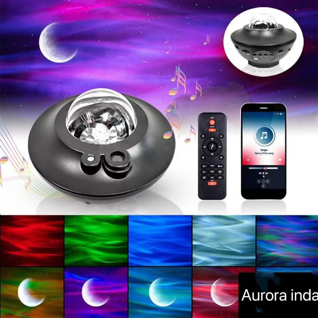 Proyektor lampu Dengan Speaker Langit Malam Bintang 2in1 Galaxy Nebula Lamp Starry Projector Light Lampu Tidur/Lampu Hias