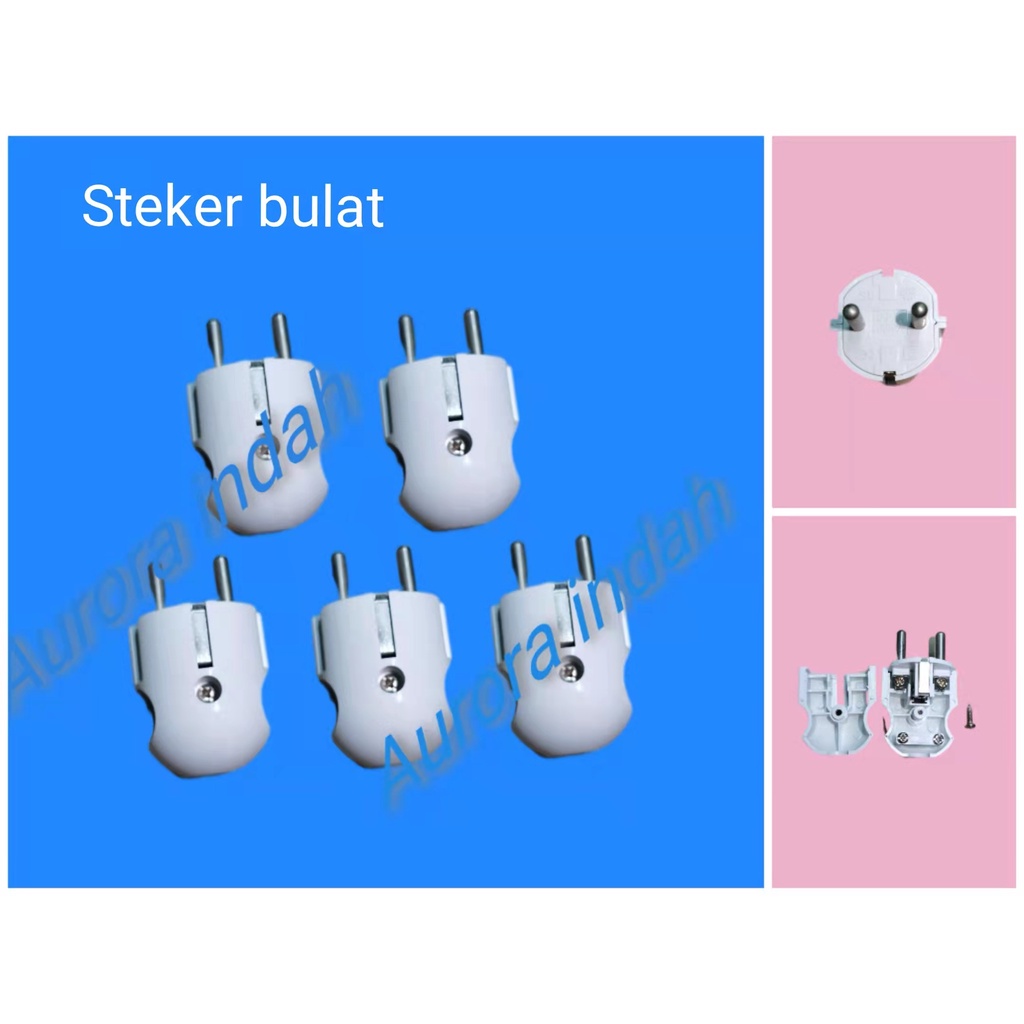 Steker arde kuningan cop listrik Standar SNI colokan listrik steker bulat pin cop arde bulat besar