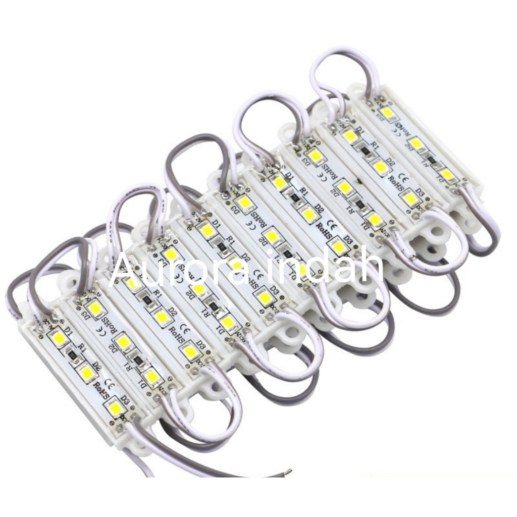 LAMPU LED MODUL 3 MATA SMD 5730 3528 12VOLT WATERPROOF VARIASI MOBIL MOTOR DEKORASI