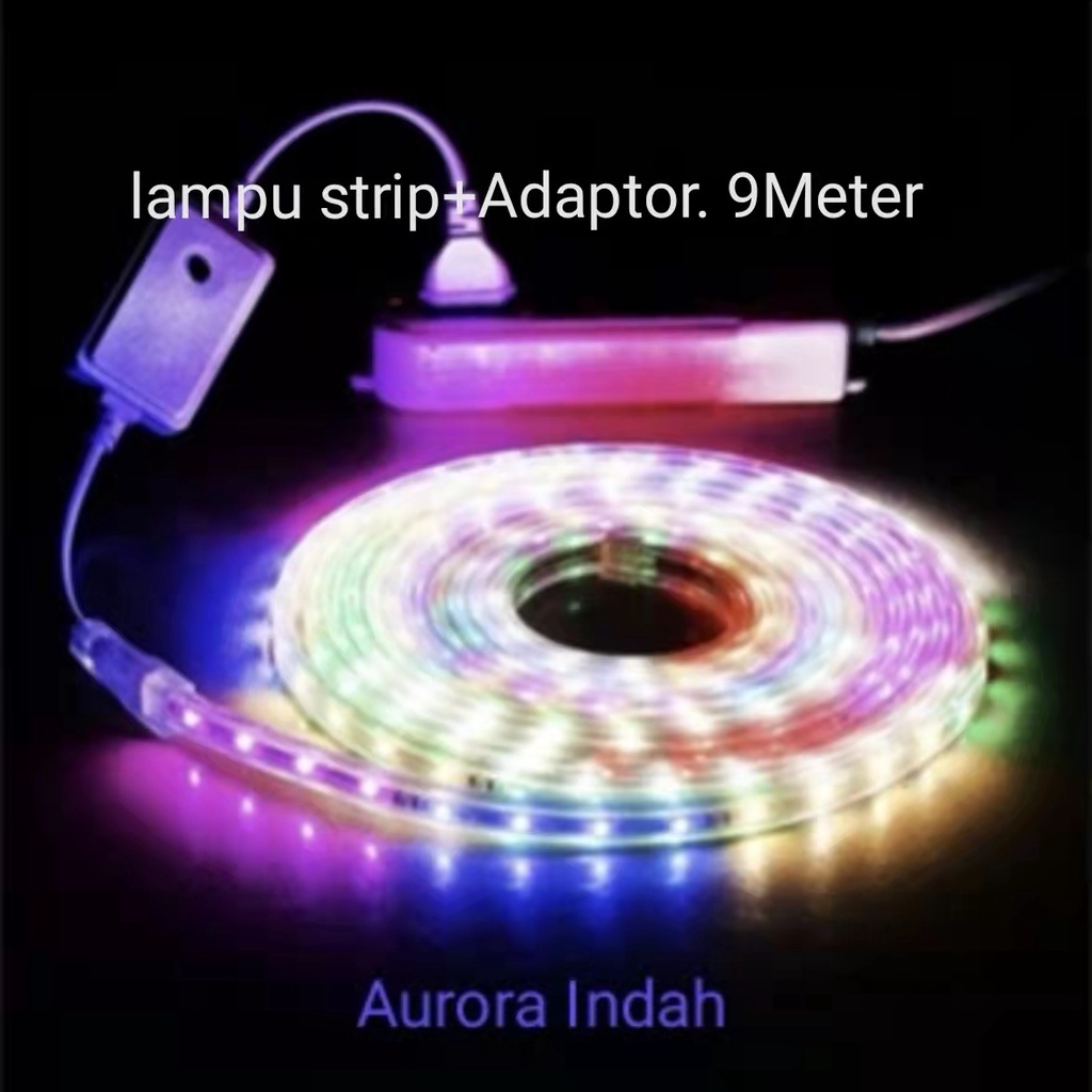 Lampu LED Strip Selang Warna Warni 3528 2835 220V + Adaptor 7~11M Outdoor Led Strip Agustus Lampu Hias