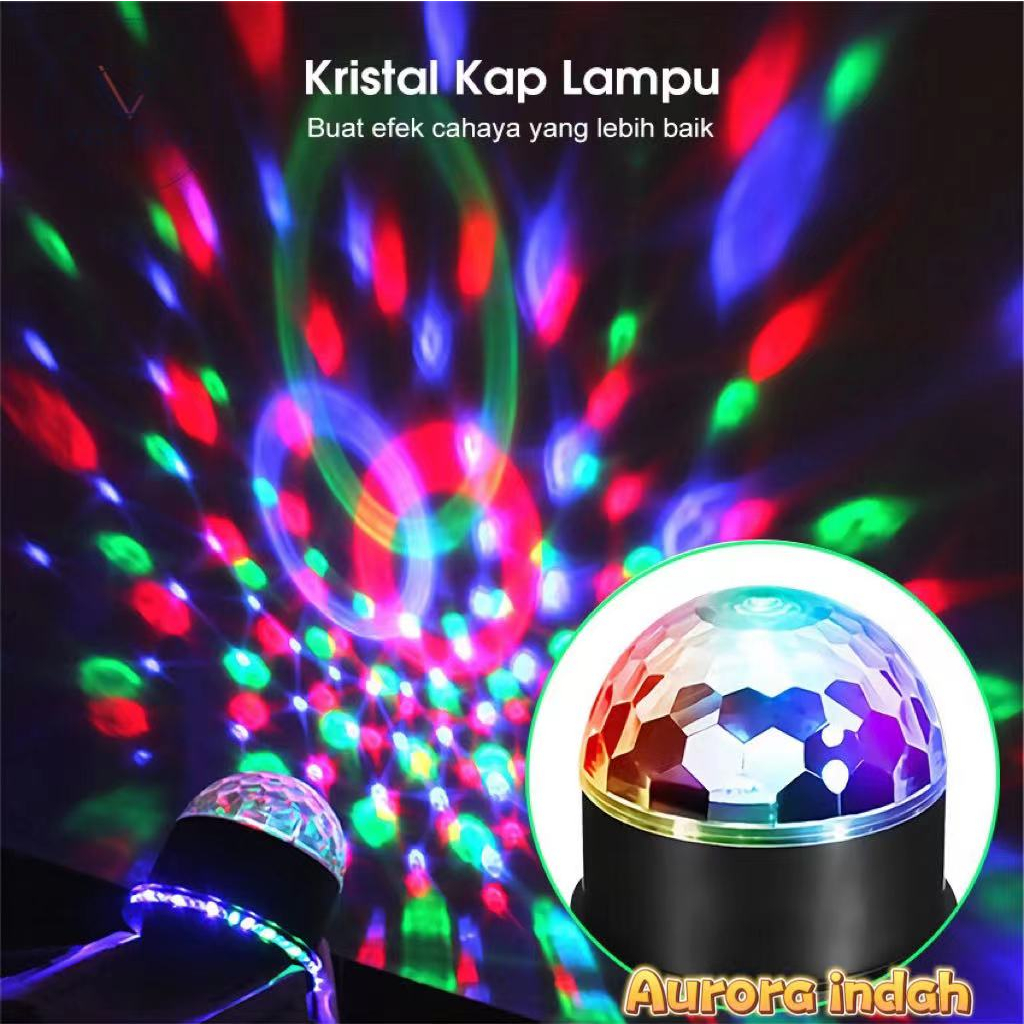 Crystal Magic Ball Disco LED 5V USB Bluetooth speaker / Lampu Disco Speaker Bluetooth