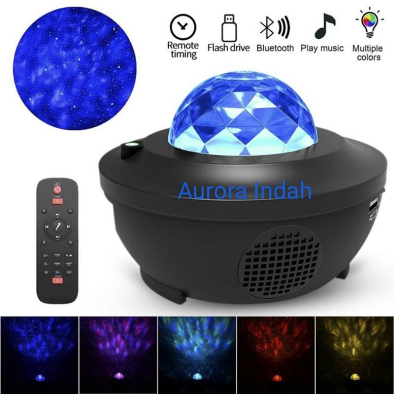 Proyektor lampu Dengan Speaker Langit Malam Bintang 2in1 Galaxy Nebula Lamp Starry Projector Light Lampu Tidur/Lampu Hias