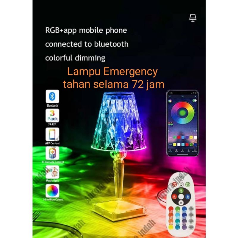 Led Desk Lamp Aesthetic Lampu Tidur Crystal Lampu Meja Usb Rechargeable Akrilik Lampu Dekorasi Hadiah Lampu