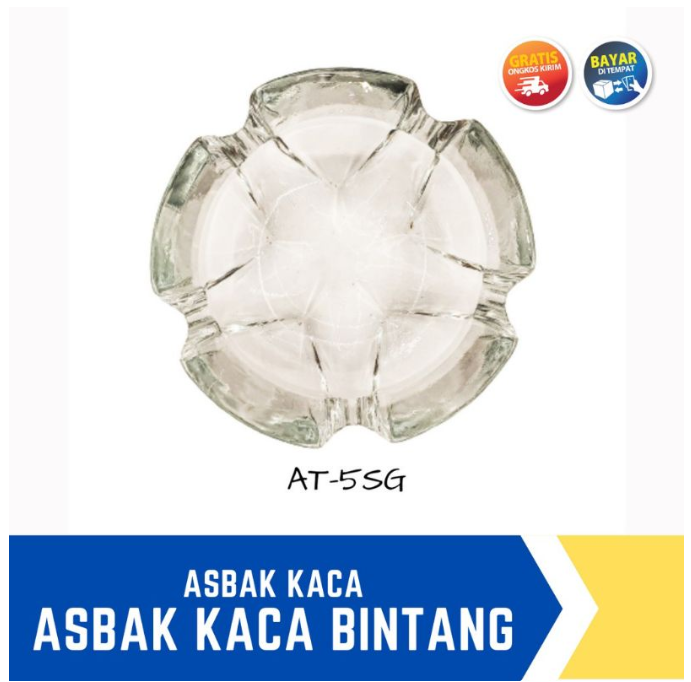 Asbak Kaca Kristal Tebal Diameter 10 cm Kedaung Ashtray Model Cangkang Aesthetic Souvenir Pernikahan