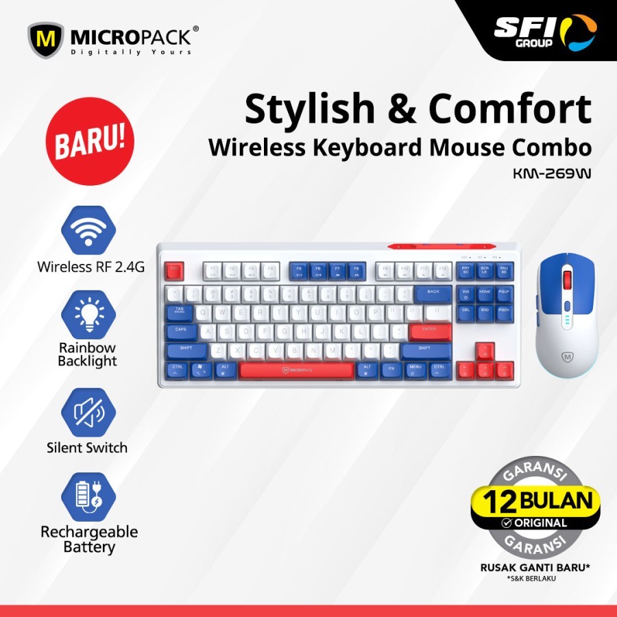 Jual Micropack Keyboard Mouse Combo Wireless G Wireless Rechargeable