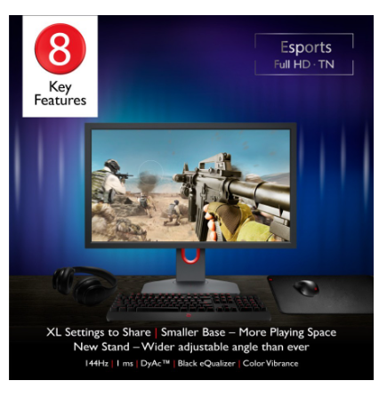 Monitor Gaming BenQ ZOWIE XL2411K 24 inch 144Hz 1ms Dynamic Accuracy