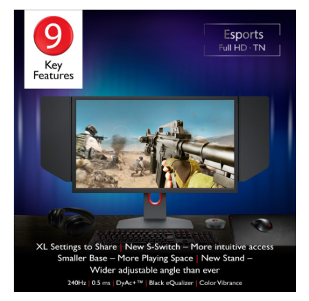 Monitor Gaming BenQ ZOWIE XL2546K 24 inch 240Hz 0.5ms Dynamic Accuracy