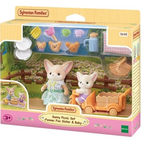 Sylvanian Families Sunny Picnic Set Fennec Fox Sister and Baby
