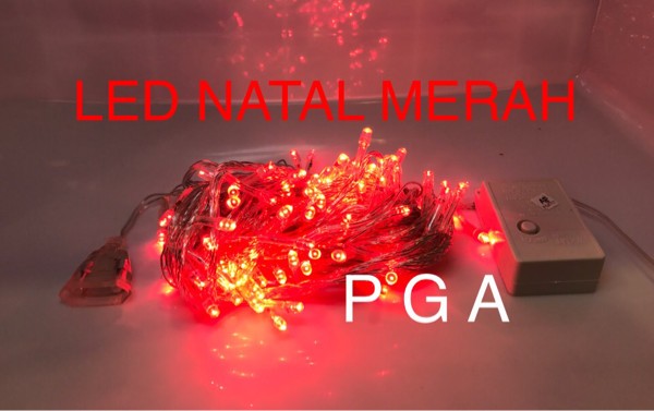 LAMPU NATAL LED / LAMPU HIAS LED / LAMPU DEKORASI LED MERAH / 100 LED