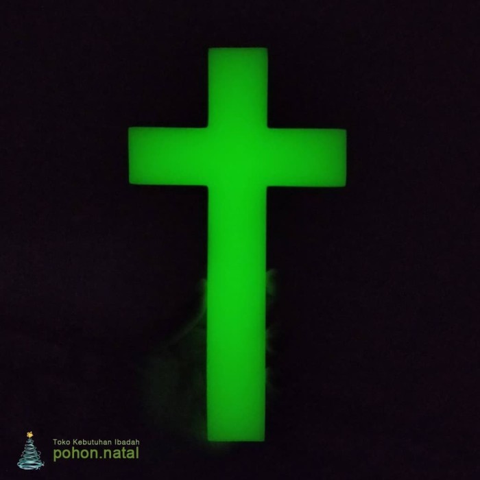Salib Glow in the Dark Polos Ukuran Besar Gantung Dinding Dekorasi