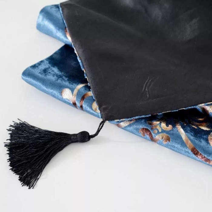 Elegant Nordic Table Runner Bordir / Taplak Meja Tamu Premium Timbul