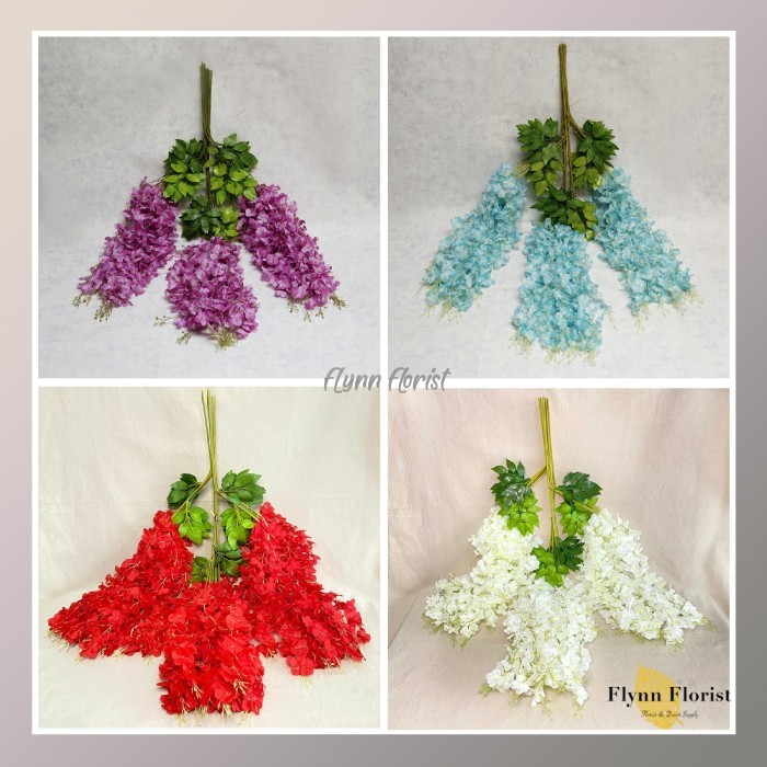 Bunga Juntai Wisteria Jumbo (lusinan) Wedding Dekorasi