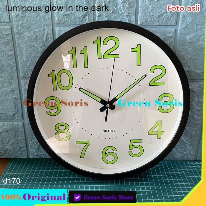 Jam Dinding Bulat Silent Movement Quartz Creative Design Model Modern