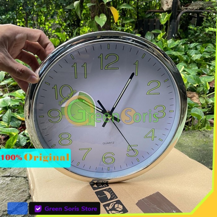 Jam Dinding Bulat Silent Movement Quartz Creative Design Model Modern