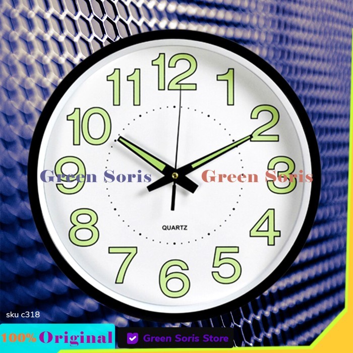 Jam Dinding Bulat Silent Movement Quartz Creative Design Model Modern