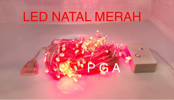 LAMPU NATAL LED / LAMPU HIAS LED / LAMPU DEKORASI LED MERAH / 100 LED