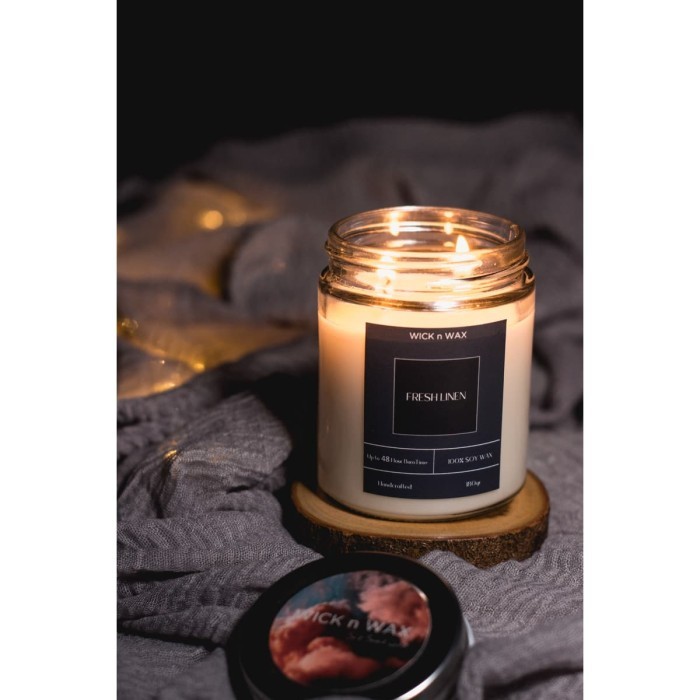 Wick n Wax Aromatic Candle - Fresh Linen | Lilin Aroma Terapi