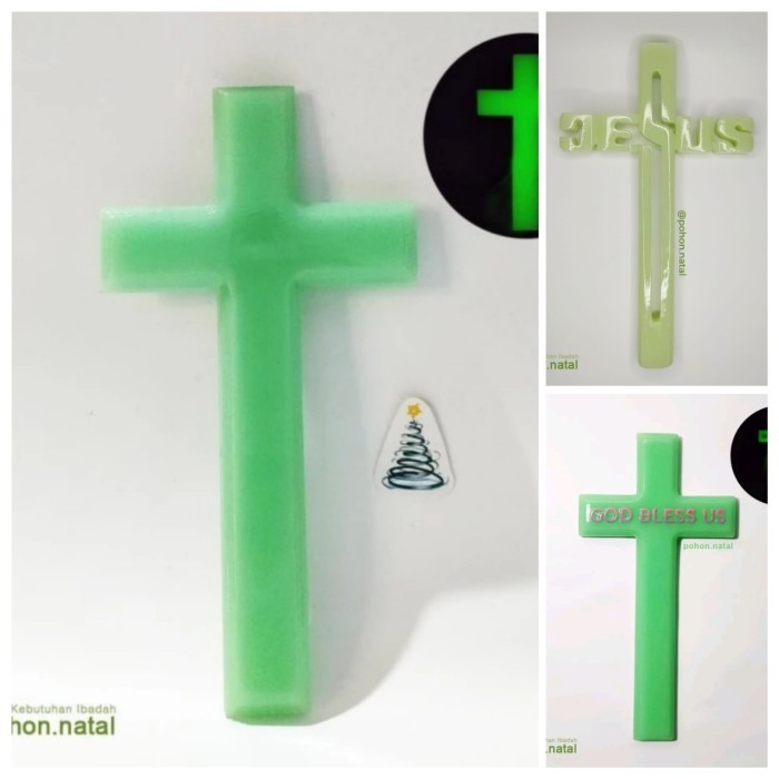 Salib Glow in the Dark Polos Ukuran Besar Gantung Dinding Dekorasi