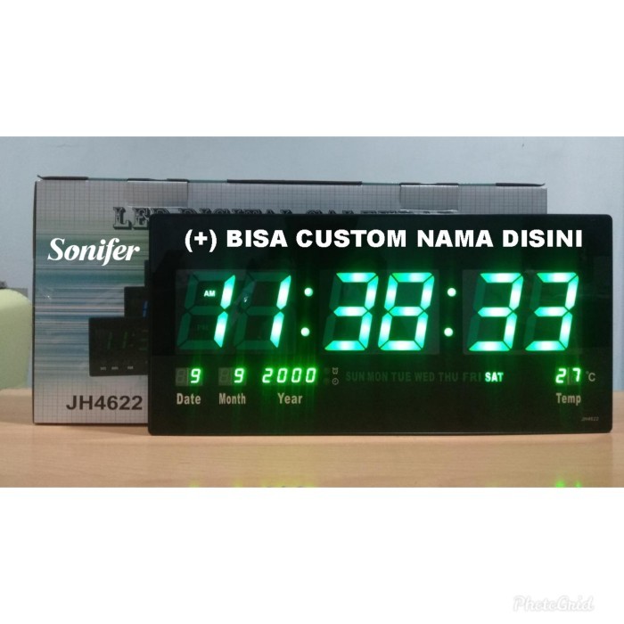 Jam Dinding Digital Besar LED Clock 46 x 22 cm JH-4622