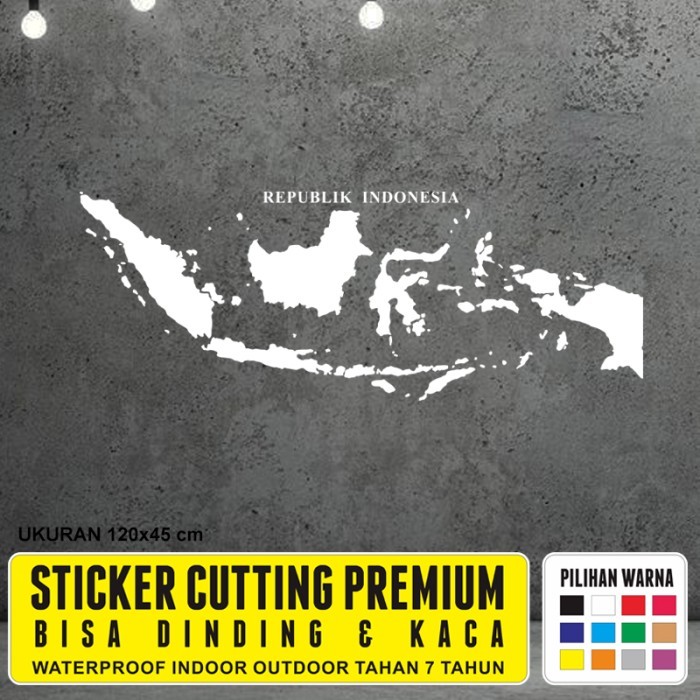 Wall Sticker Peta Indonesia Dinding Kaca Kantor Rumah Kafe Stiker