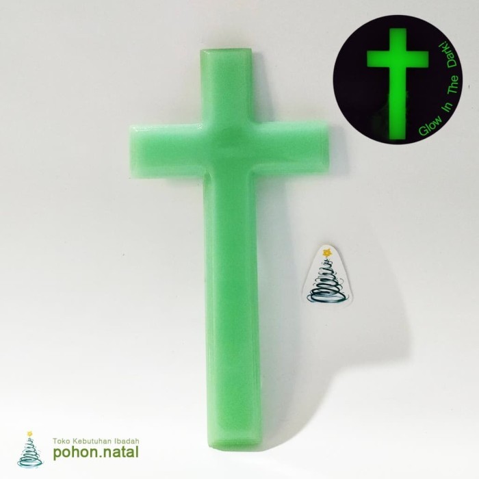 Salib Glow in the Dark Polos Ukuran Besar Gantung Dinding Dekorasi