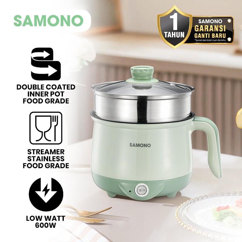 SAMONO Panci Listrik 1,5 Liter Serbaguna Low Watt - SW-DG01P