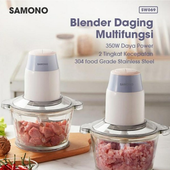SW-069 FOOD CHOPPER SAMONO (WHITE+BLUE)