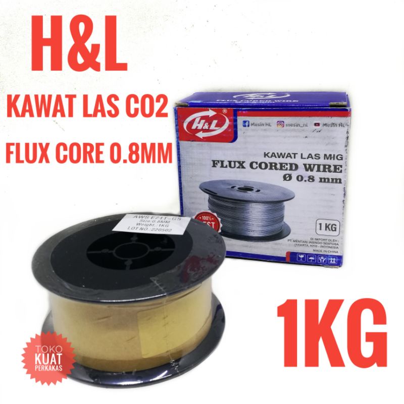 Kawat las co2 mig wire self shielded flux core 0.8mm 1kg
